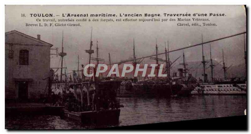 Old Postcard Steam Bagnard Toulon Arsenal maritime Former prison Traversee d ...