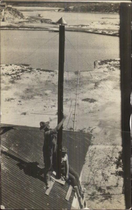 US Military Guantanamo Bay Cuba Deer Point Plumbers Repair Stove Pipe RPPC