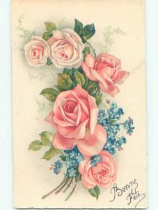 Very Old Foreign Postcard BEAUTIFUL FLOWERS SCENE AA4941