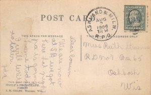 Sugar Bush Wisconsin Street Scene, Real Photo Vintage Postcard U11417