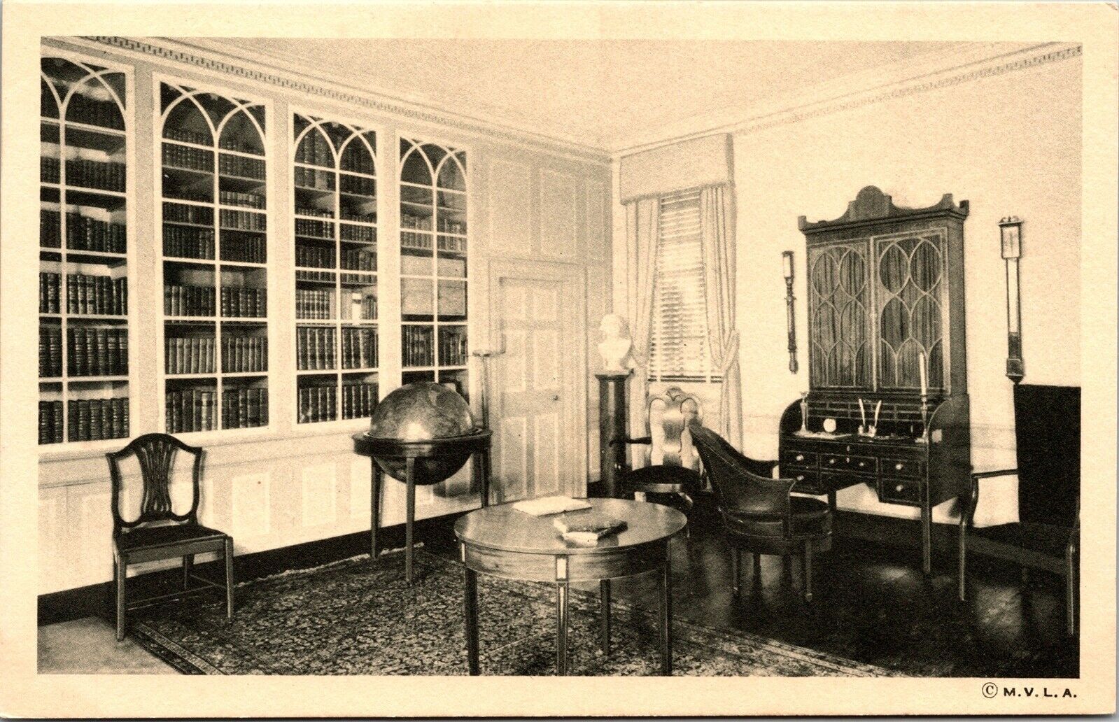 Mount Vernon Library Washington Historic Mansion Virginia BW