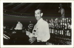 Handsome Man Bar Tender Merry-Go-Round Bar Boston or Atlantic City? RPPC