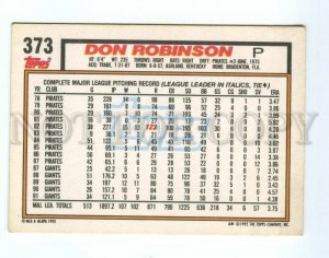 088908 Baseball Topps CARD 1992 Don Robinson Giants #373