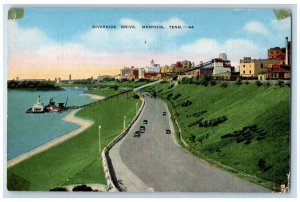 c1940 Riverside Drive River Lake Dock Port Memphis Tennessee TN Vintage Postcard 