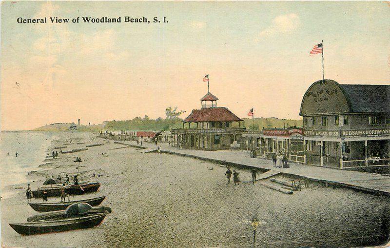 C-1910 General View Waterfront Woodland Beach Schaffer postcard 9066