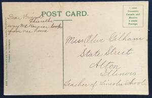 Postcard Unused W/writing Lake Washington Mt Rainier WA LB