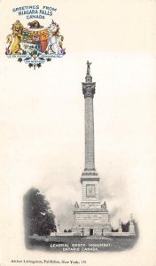 GENERAL BROCK MONUMENT ONTARIO CANADA LIVINGSTON POSTCARD (c. 1900)