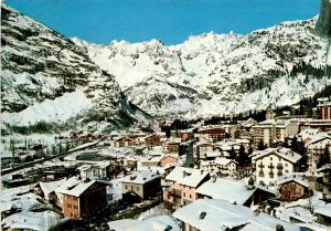 Courmayeur, Aosta Valley, Italy, Alps, skiing, winter sports. Postcard