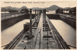 lot291 general view of pedro miguel locks panama canal ship  real photo