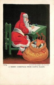 Postcard A Merry Christmas From Santa Claus 1714 A/S Bernhardt Wall