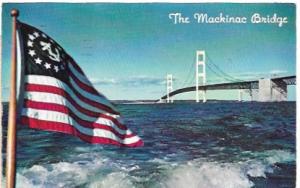 US Michigan. The beautiful Mackinac Bridge, used with a #1109 stamp.