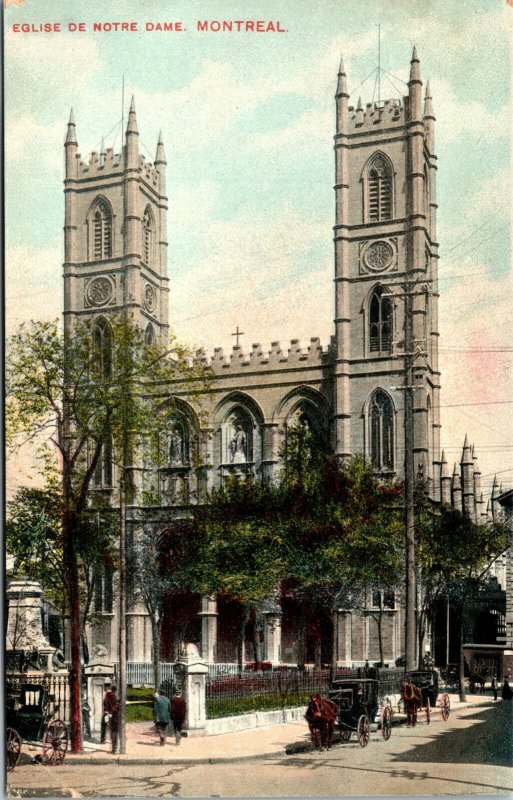 Vtg 1910s Church of Notre Dame Montreal Quebec Canada Postcard