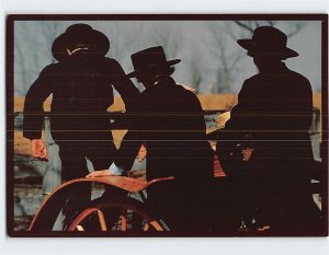 Postcard Amish boys Amish Seasons Pennsylvania USA