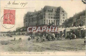 Old Postcard Saint Lunaire The Beach and the Grand Hotel