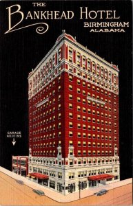 Birmingham, AL Alabama  THE BANKHEAD HOTEL  ca1940's Curteich Linen Postcard