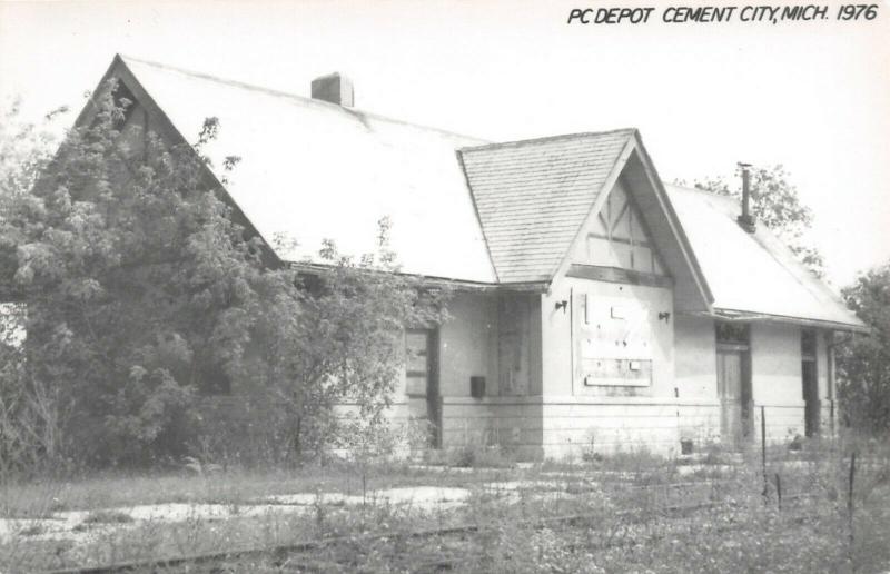 Cement City MI Penn Central Railroad DepotAbandonedGrassed OverRPPC