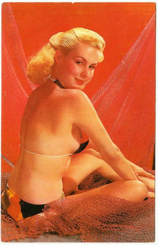 Pinup Postcard #10 Blondes Preferred by Tichnor 1950s-1960s