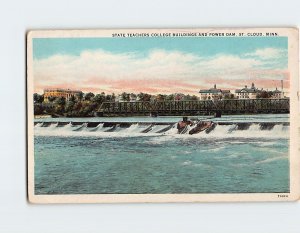 Postcard State Teachers College Building And Power Dam, St. Cloud, Minnesota