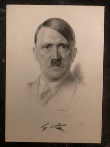 1937 Hamburg Germany picture Postcard PPC cover the fuhrer Hitler portrait