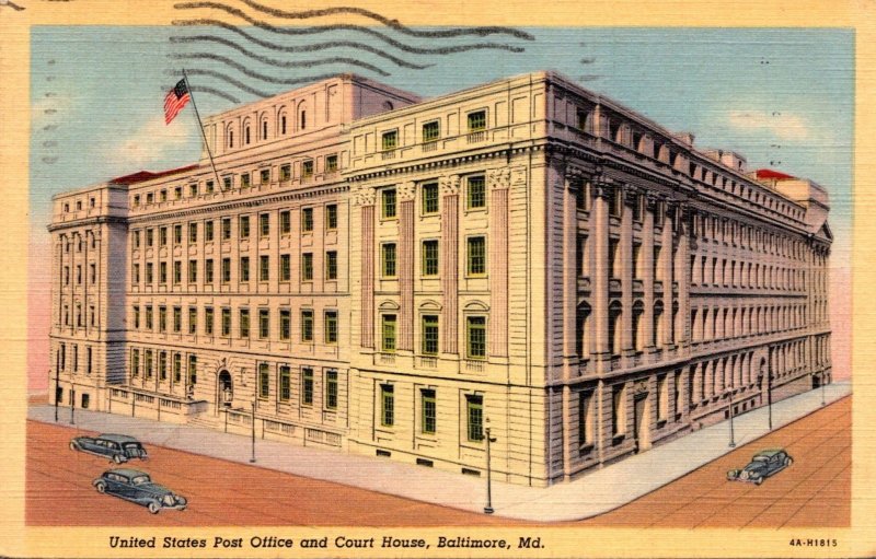 Maryland Baltimore Post Office and Court House 1942 Curteich