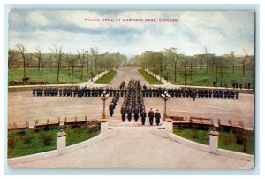 1913 Police Drill At Garfield Park Chicago Illinois IL Posted Antique Postcard