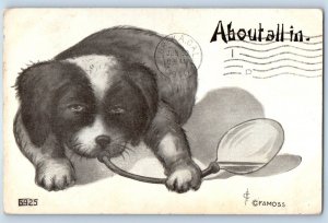 1910 Puppy Dog Sphygmomanometer Bulb Famoss Signed Artist Antique Postcard