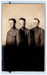 WWI Soldier Postcard RPPC Photo Campbell Hamilton Larsen c1910's Posted Antique