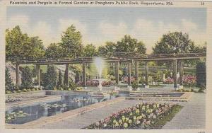 Maryland Hagerstown Fountain And Pergola In Formal Garden At Pangborn Public ...