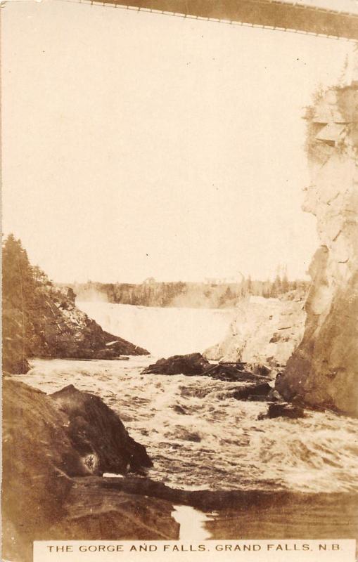 C32/ Canada Grand Falls New Brunswick Real Photo RPPC Postcard Gorge Falls 4