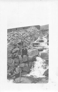 J59/ Victor Colorado RPPC Postcard c1910 Waterfall Independence Mill 72