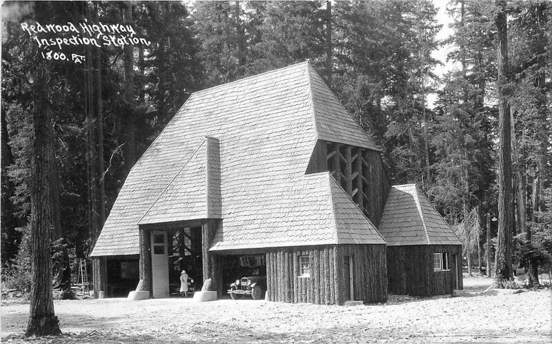 California Inspection Station Redwood Patterson RPPC Photo Postcard 22-7859