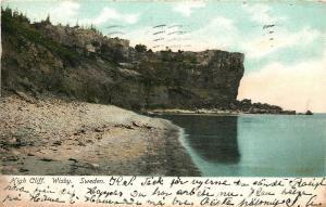 WISBY SWEDEN HIGH CLIFF POSTCARD c1906