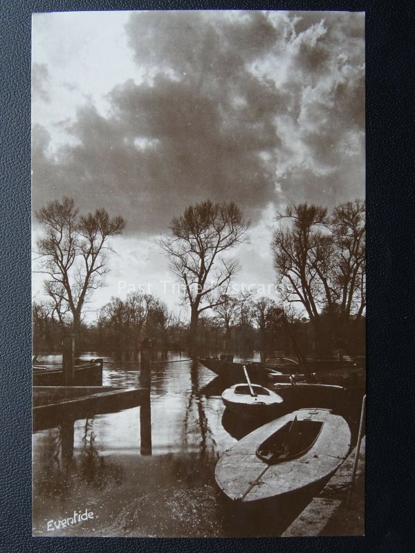 Norfolk NORWICH Moored Sailing Boats EVENTIDE c1910 RP Postcard by Davidson Bros