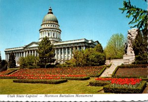 Utah Salt Lake City State Capitol Building and Mormon Battalion Monument