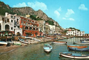 Postcard Marina Grande Fishing Village Mount Solaro Foot Main Port Capri Italy