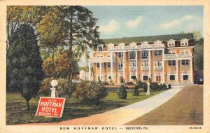 New Hoffman Hotel Bedford Pennsylvania 1951 linen postcard