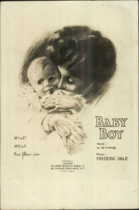 Harrison Fisher??? Baby Boy Sheet Music Art H Wynne Frederic Dale c1910 RPPC