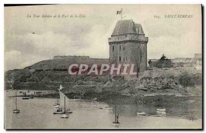Old Postcard The SAint Servan Solidor Tower and the fort of the city