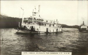 Dawson Yukon Territory Steamer Boat Cascade c1920s Real Photo Postcard