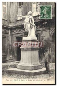 Old Postcard Aix en Provence Court of the City Hall Statue of Mirabeau