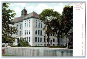 1905 Exterior View Crosby High School Building Waterbury Connecticut CT Postcard