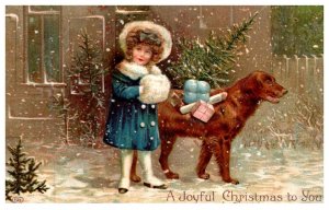 Dog  , Irish Setter , Victorian Girl