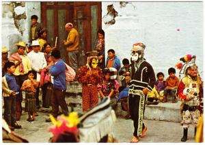 Guatemala Chichicastenango Indians in Mask and Costume 1970s Postcard