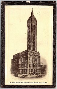 1912 Singer Building Broadway New York City NYC Tower Posted Postcard