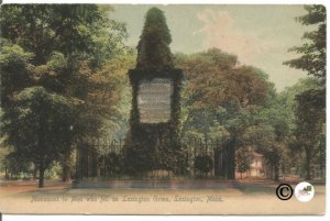 Monument to Men Who Fell on Lexington Green, Lexington Massachusetts Vintage