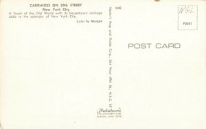 Postcard Carriages on 59th Street New York City