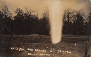 G57/ Oil City Louisiana RPPC Postcard c1910 Burning Gas Geyser Disaster  2