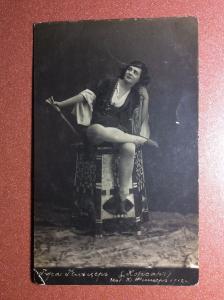 RRR Antique Russian photo postcard 1912 GELCER prima ballerina KORSAR ballet