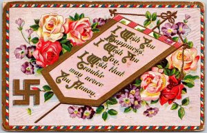 1910's Flowers Colorful Petals Mail Letter Bordered Card Posted Postcard