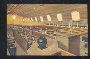 HOLLYWOOD CALIFORNIA SUNSET LANES BOWLING ALLEY LINEN ADVERTISING POSTCARD